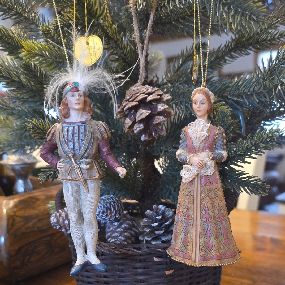 Elegant Louis Nichole Holiday Man & Woman Ornament Set
